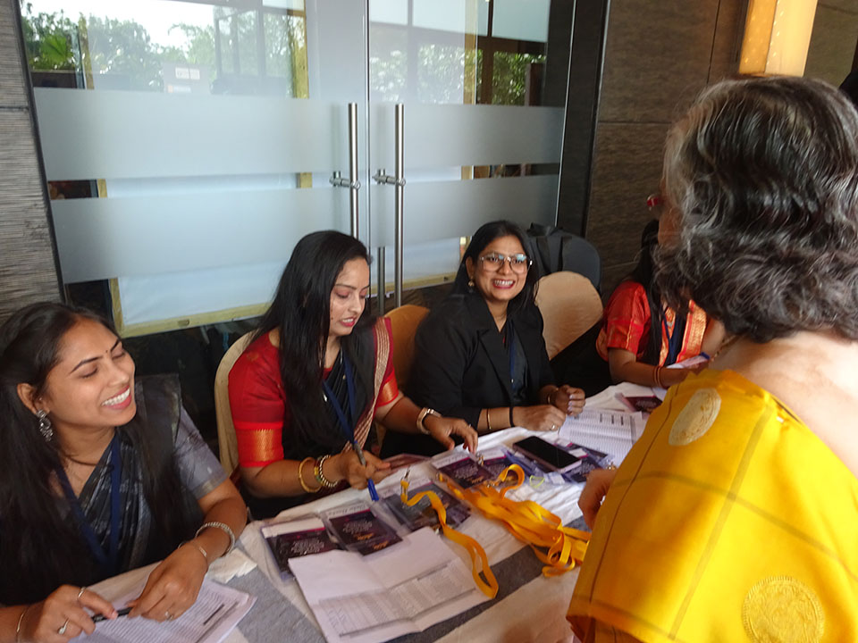 Guests being registered at the hall