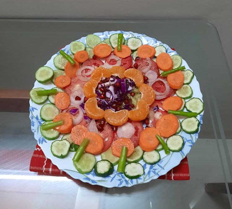 Cucumber Carrot Tomato salad 